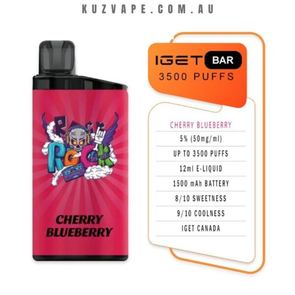 IGET Bar 3500 Puffs Cherry Blueberry - Image 2