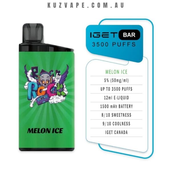 IGET Bar 3500 Puffs Melon Ice - Image 2