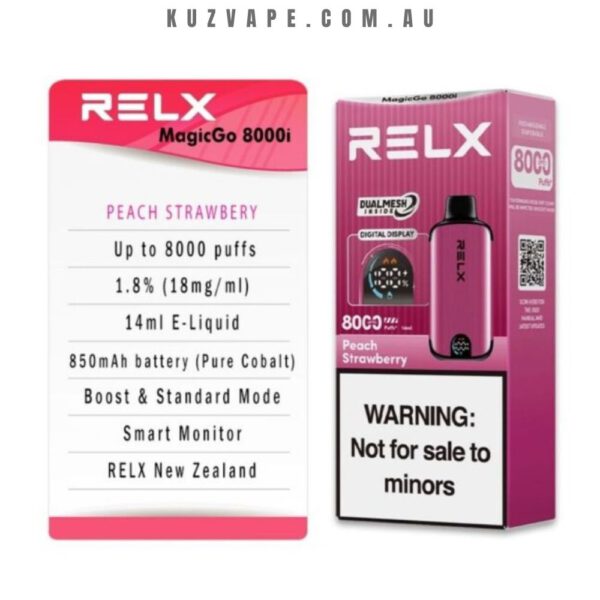 RELX MagicGo 8000 Puffs Peach Strawberry - Image 2